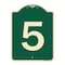 Signmission Designer Series Sign W/ Number 5, Green & Tan Heavy-Gauge Aluminum Sign, 24" x 18", G-1824-22894 A-DES-G-1824-22894 - alternate 1